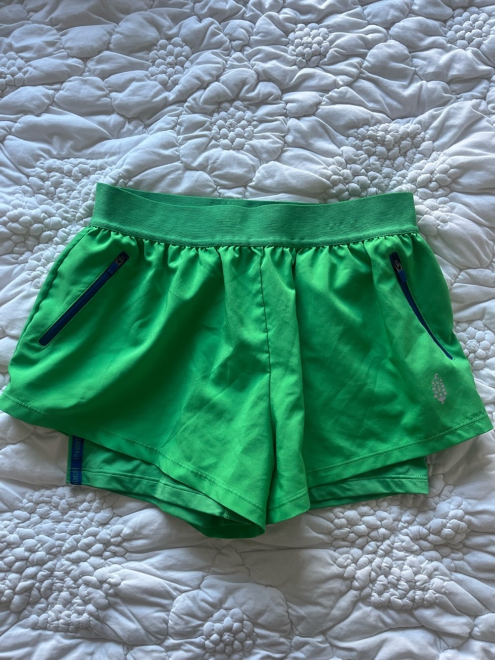 Free People Bright Green Layered Athletic Shorts